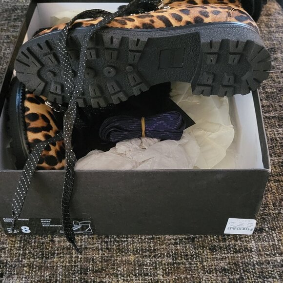 J.Crew msrp$228 Women's Nordic Boots in Leopard Calf Hair Size 8 US Winter - Picture 3 of 4